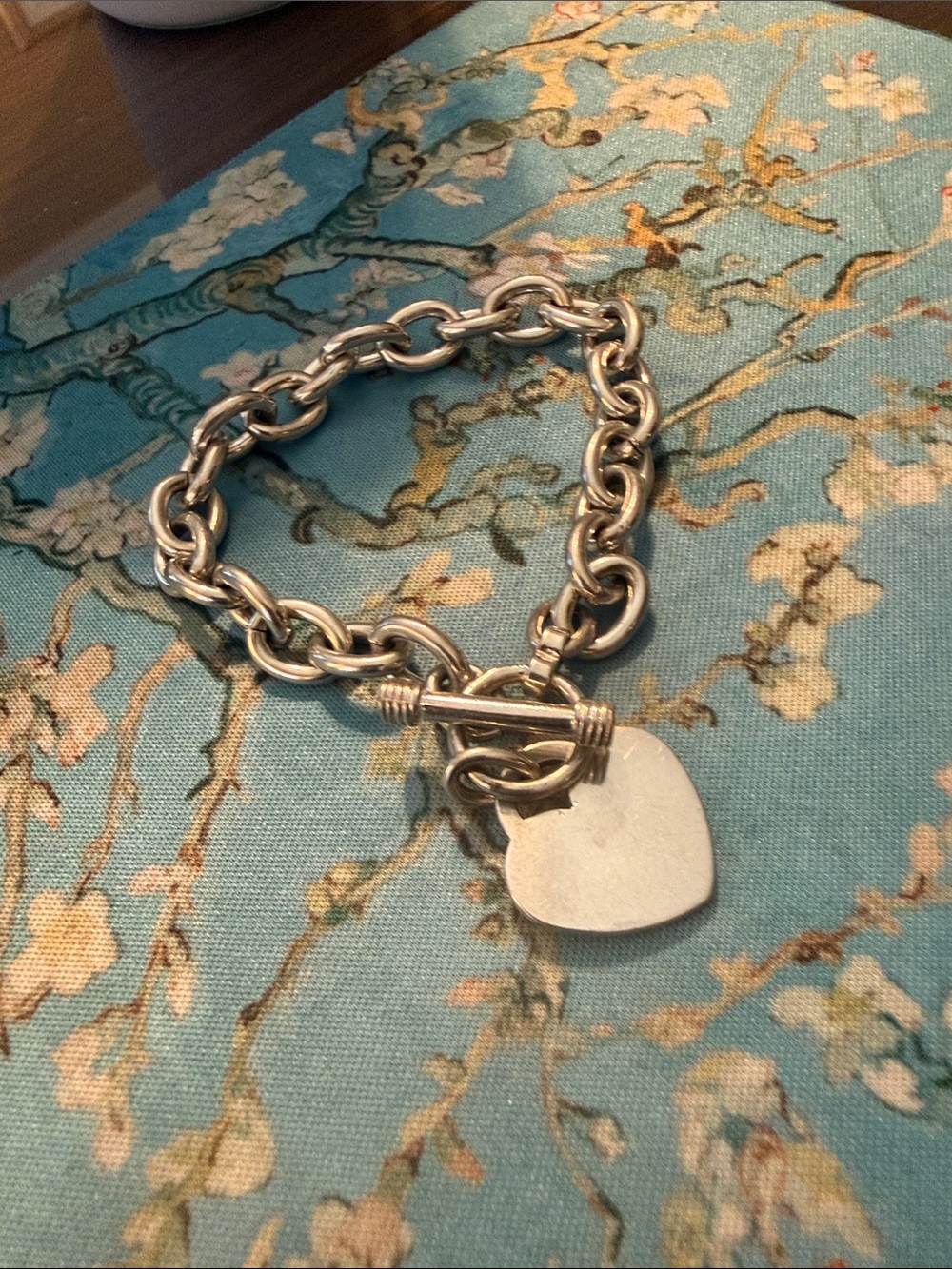 Silver Heart Toggle Chain Bracelet - Women's Jewelry 9in